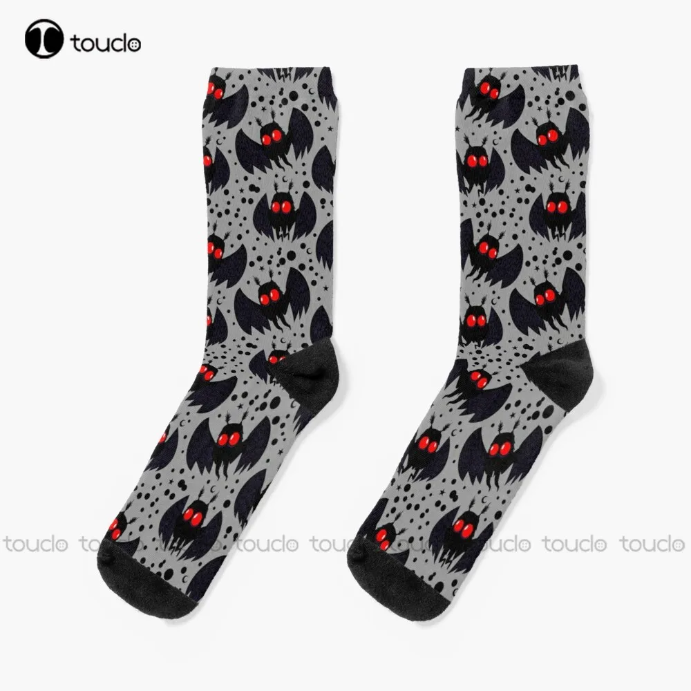 Mothman Silver Night Scary Creepy Horror Supernatural Outdoors Socks Women Socks 360° Digital Print Fashion New Women Men Gift