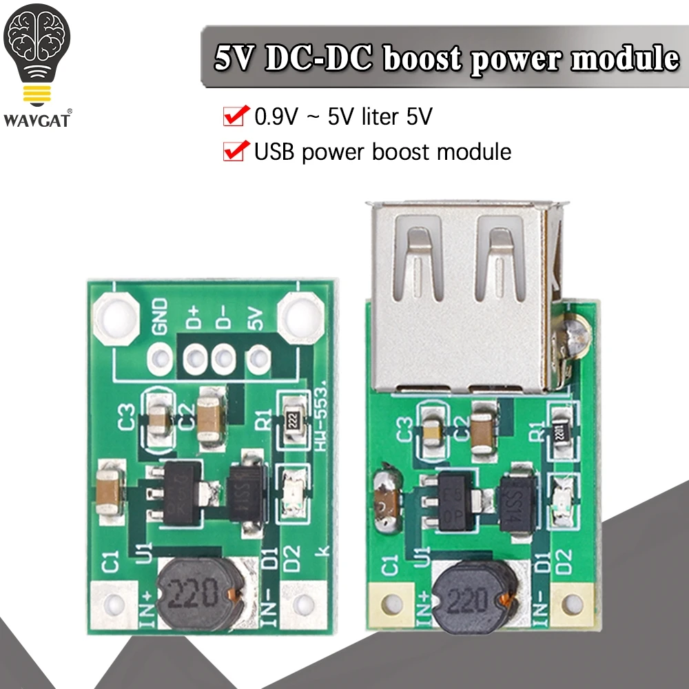 600mA DC-DC Mini zwiększona moc modułu 1-5V do 5V Step-Up Boost Converter