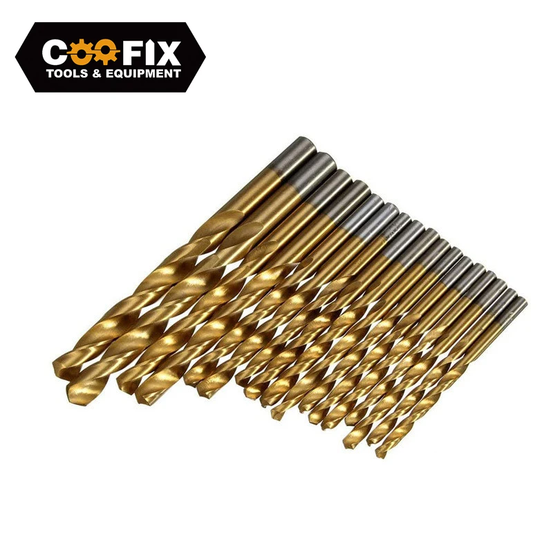 COOFIX 99PCS Titanium Coated Drill Bits Set HSS Mini Extractor Drill Bit 1.5mm-10mm Coated Stainless High Speed Srill Bit Set