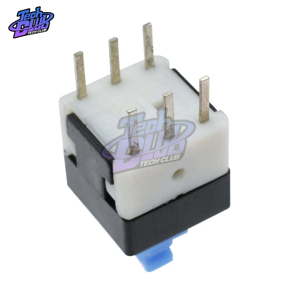 10PCs 8X8mm DPDT Self-locking Switch Type Square Button Switch Blue Cap 8*8 8X8 mm 6Pin Multimeter