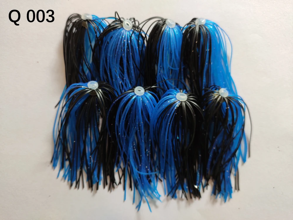 8 Bundles 50 Strands Silicone Skirts Wire Fishing Accessories For Buzzbait SpinnerBait DIY Football Jigs Replacement Q 003