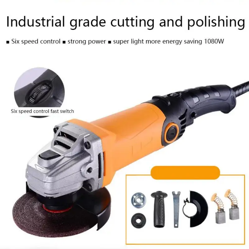 Variable Speed Angle Grinder Multifunctional Household Grinder Hand Grinder Small Cutting Machine Polishing Machine Tools 220V