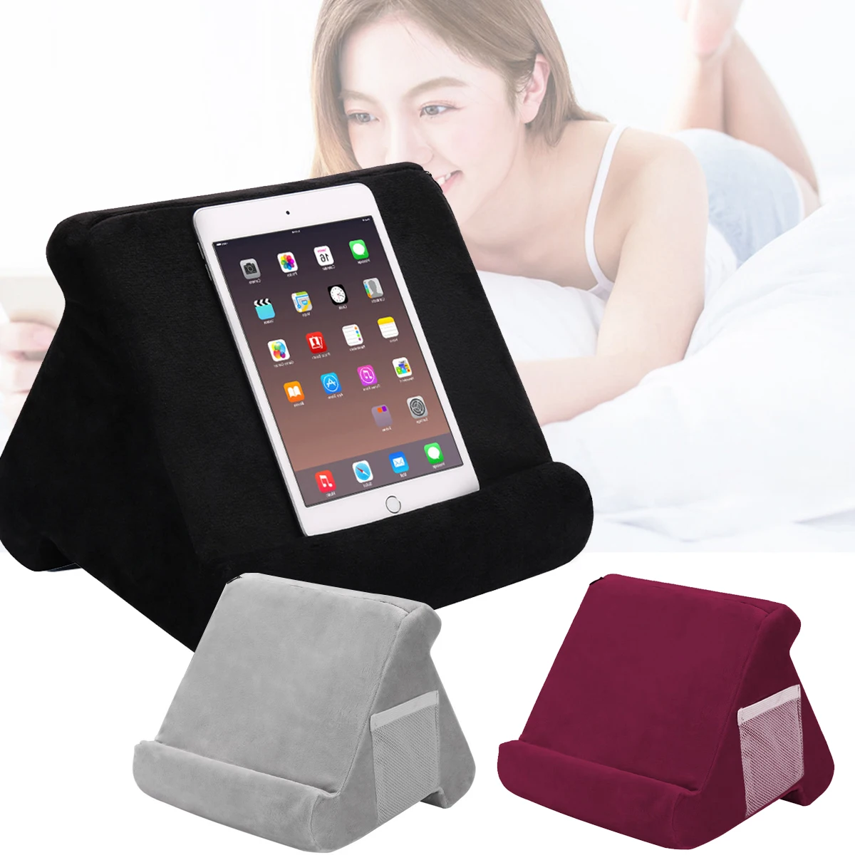 

Soft Pillow Lap Stand For IPad Smartphones Books MagazinesTablet Multi-Angle Phone Cushion Laptop Holder