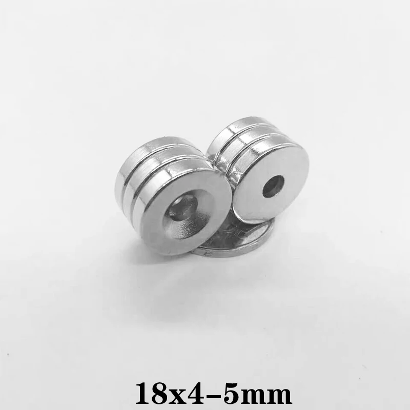 5~60PCS 18x4-5 mm Strong Neodymium Magnets Disc 18*4 mm Hole 5mm Permanent Magnet18X4-5mm Round Countersunk Magnet 18*4-5 18x4