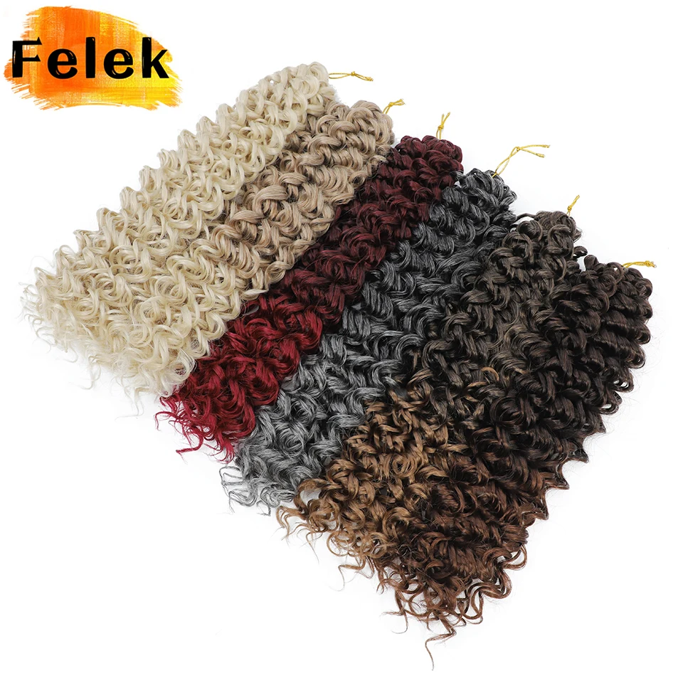 Ocean Wave Braiding Synthetic Hair Extensions Crochet Braids Afro Curls Ombre Mazo Curly BlondeTwist Braid Afrokudri For Girls