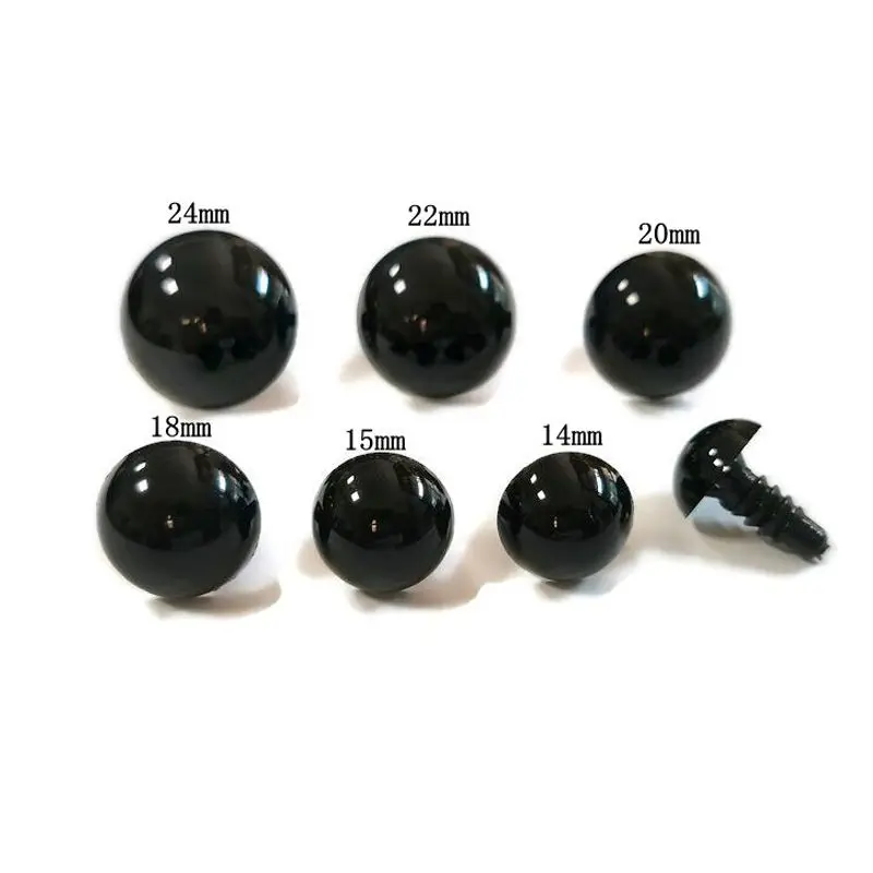 

Safety Black Amigurumi Eyes For Doll With Plastic Washers 14mm/15mm/16mm/18mm/20mm/22mm/24mm