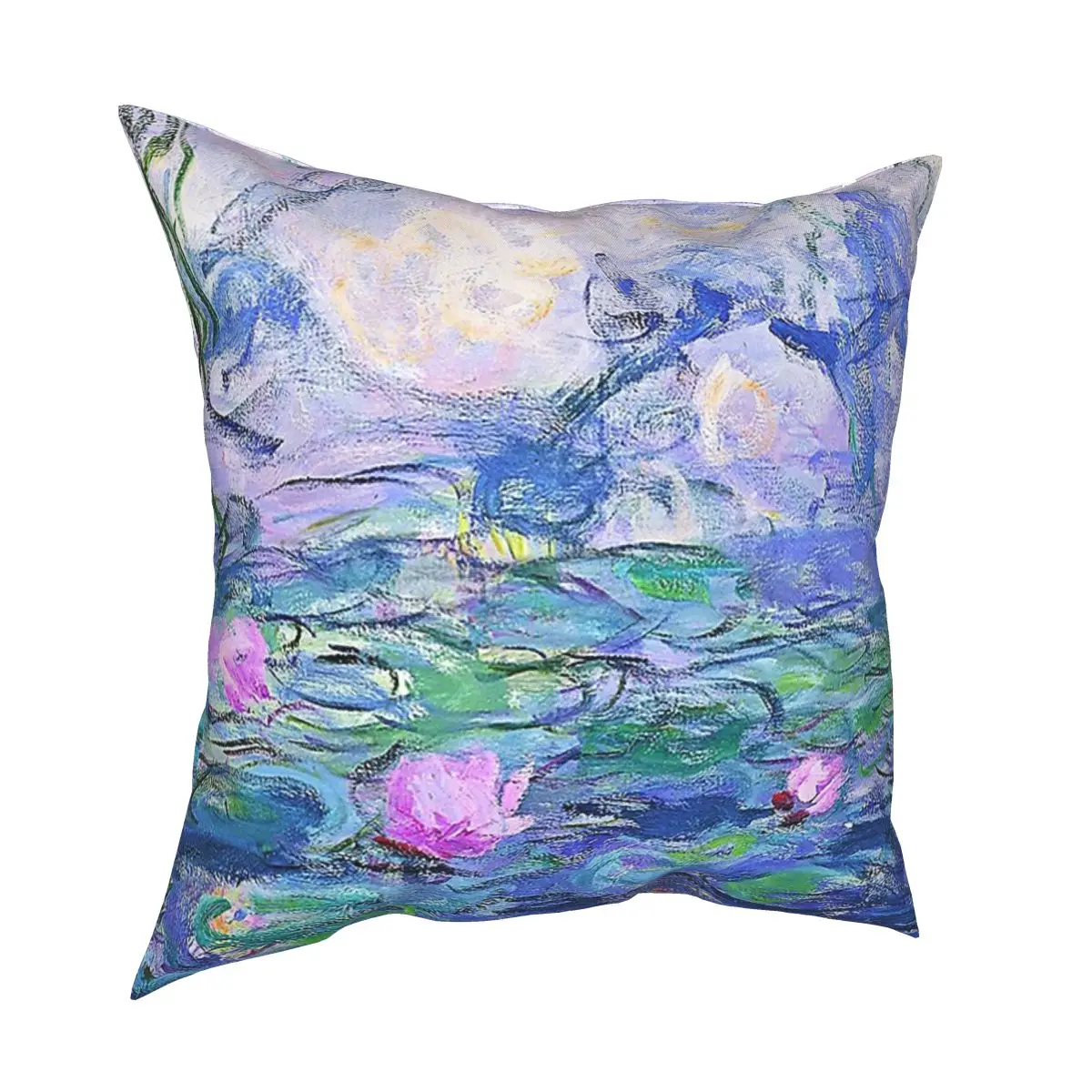 Claude Monet Water Lilies Pillowcase Home Decor Art French Purple Painting Cushions Throw Pillow for Home Double-sided Printing