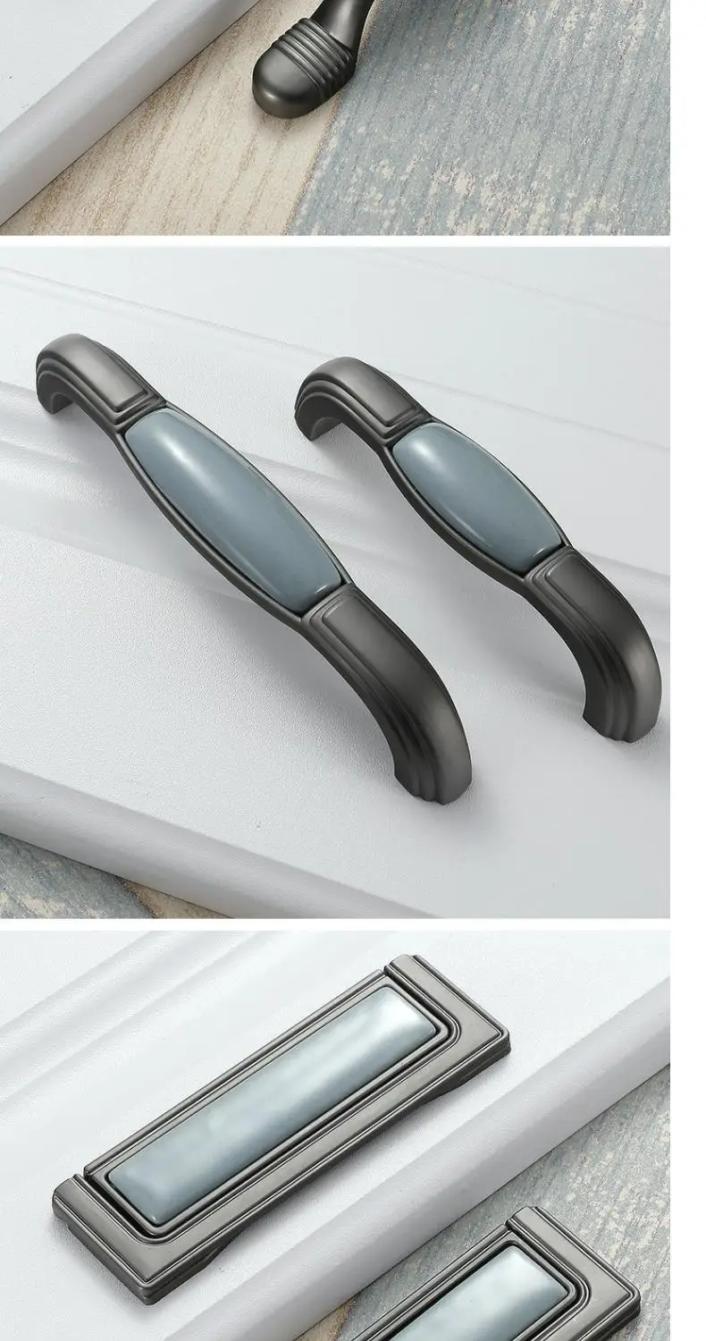WV Blau Grau Keramik Schrank Möbel Hardles Wardrob Griff Tür Knosb Schrank Zieht Mediterranen Stil Schrank Tür Hardware – Detail 11