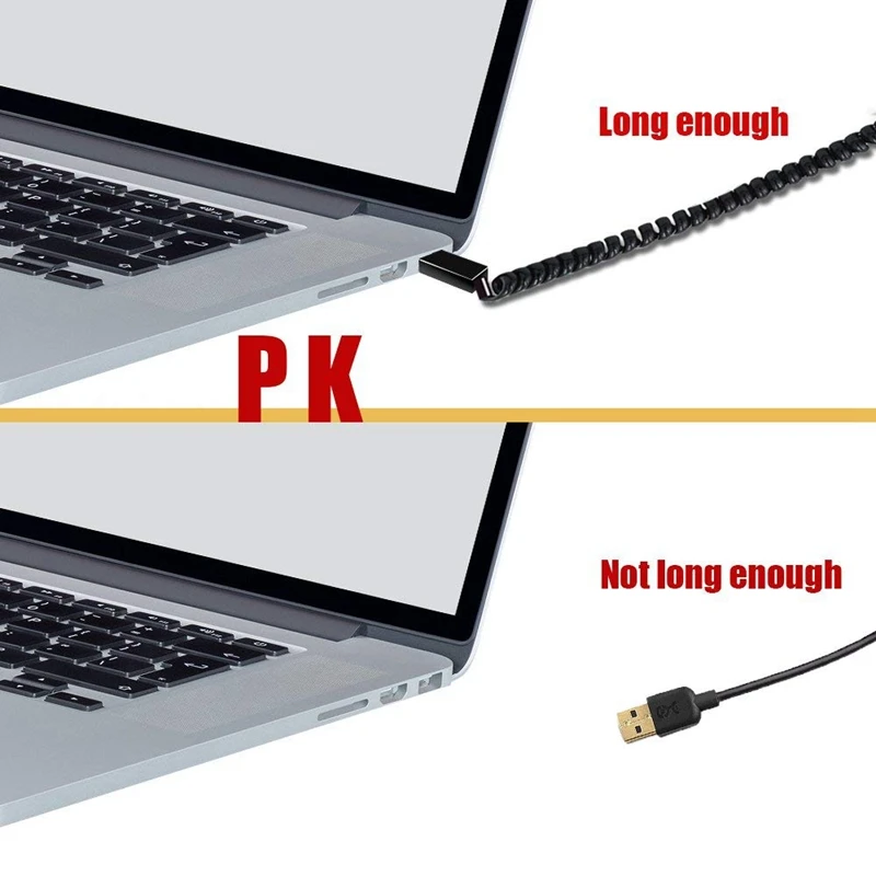 Tăng-Xoắn Ốc Dạng Cuộn USB Một Nam Một Nữ Adapter Bộ Chuyển Đổi Cáp 1M 3FT