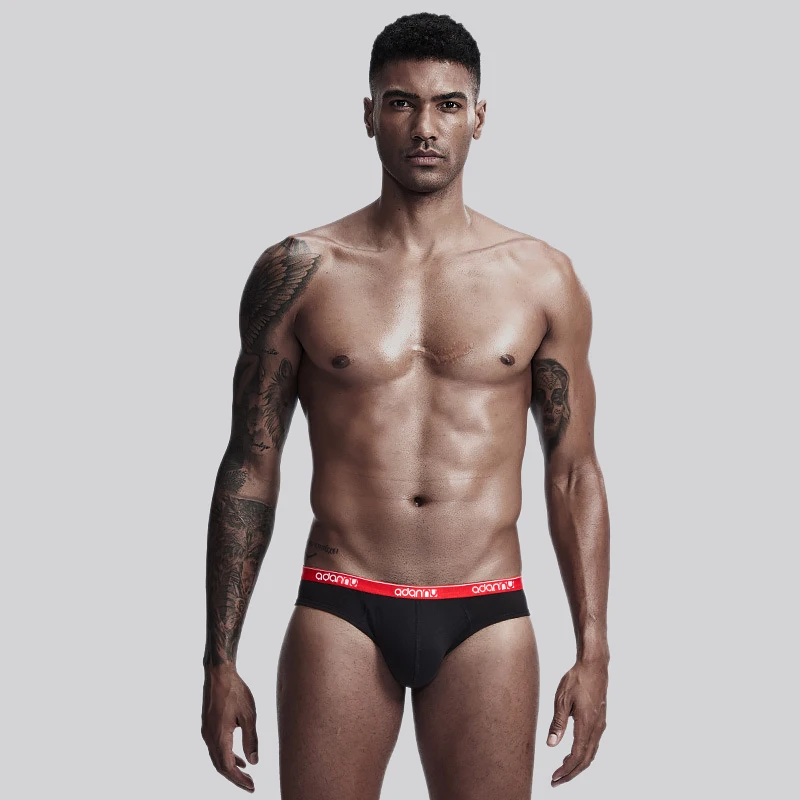 ADANNU Brand Sexy Men Underwear Men Briefs Cotton Male Panties Cueca Tanga Breathable U Pouch Sexy Briefs Bikini 5 Color