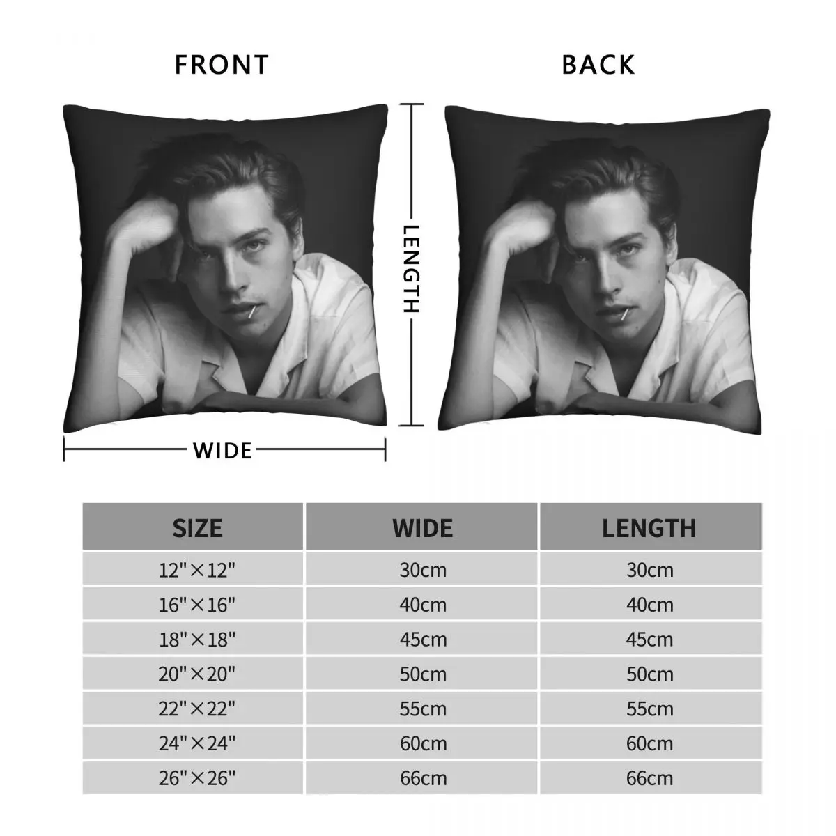 Cole Sprouse Square Pillowcase Polyester Linen Velvet Pattern Zip Decorative Pillow Case Sofa Cushion Cover Wholesale