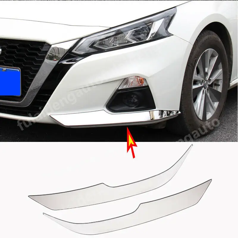 

For Nissan Teana Altima 2019-2020 Front Bumper Protection Strip Moulding Cover Trim 2Pcs Car Accessories