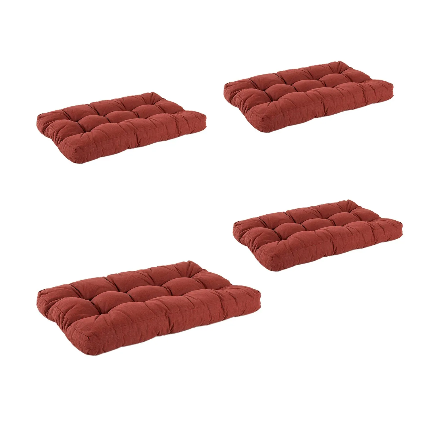 4 Pack seat cushions for pallet, size: 80x120x16 cm, red Olefin, water repellent, outdoor cushions, garden cushion, outdoor pillows, pallet sofas cushions, pallet cushions