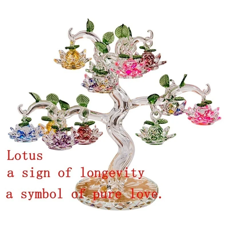 60mm Quartz Crystal Lotus Flower Crafts Glass Paperweight Fengshui Ornaments Figurines Home Decor Gifts Souvenir