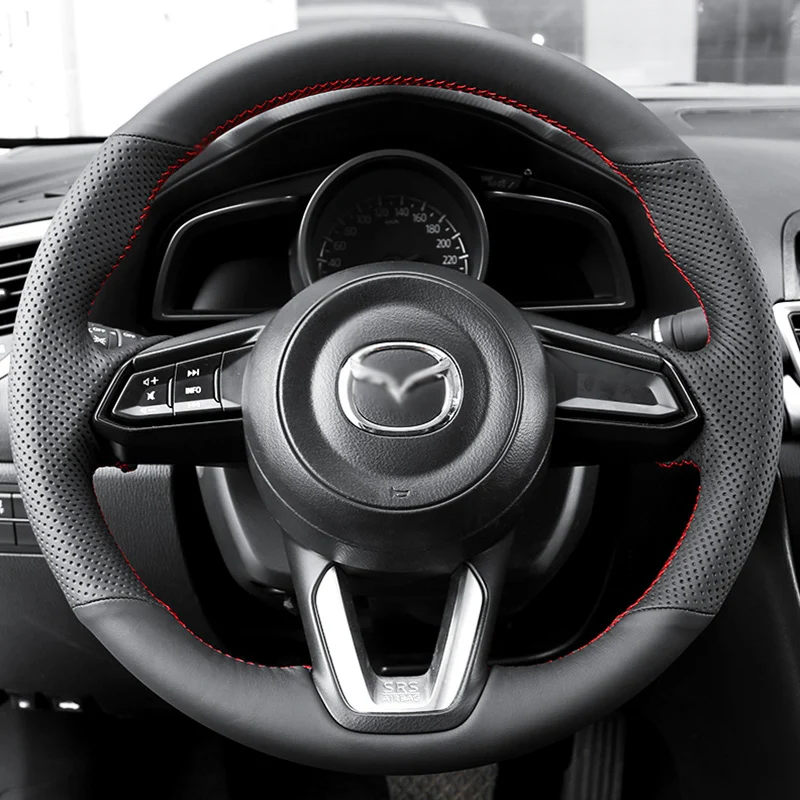 

Suitable for Mazda 3/5/6 Atez Angsai cx-30 CX-5 CX-4 CX-7 Hand-sewn leather steering wheel cover