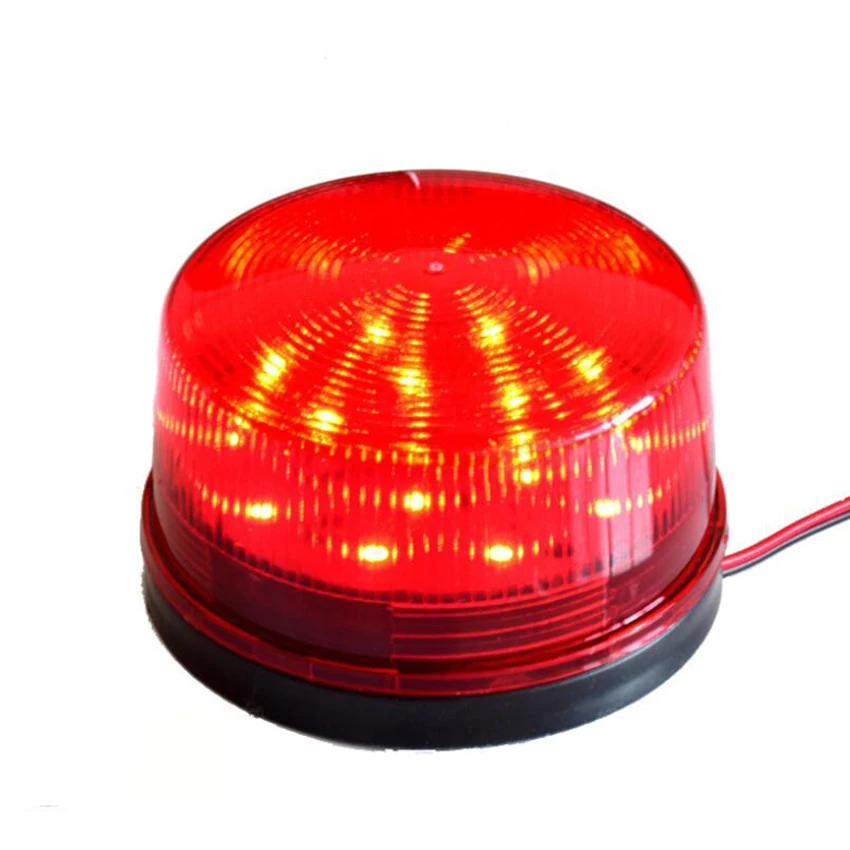 

Red LED 12V Security Alarm Strobe Light with Screw Base Self-sticking Waterproof Indicator Light for Home Security System