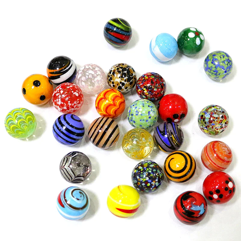 25MM Colorful Creative Murano Glass Ball Marbles Ornament Home Bonsai Decor Accessories Parent- Child Game Pinball Toys For Kids