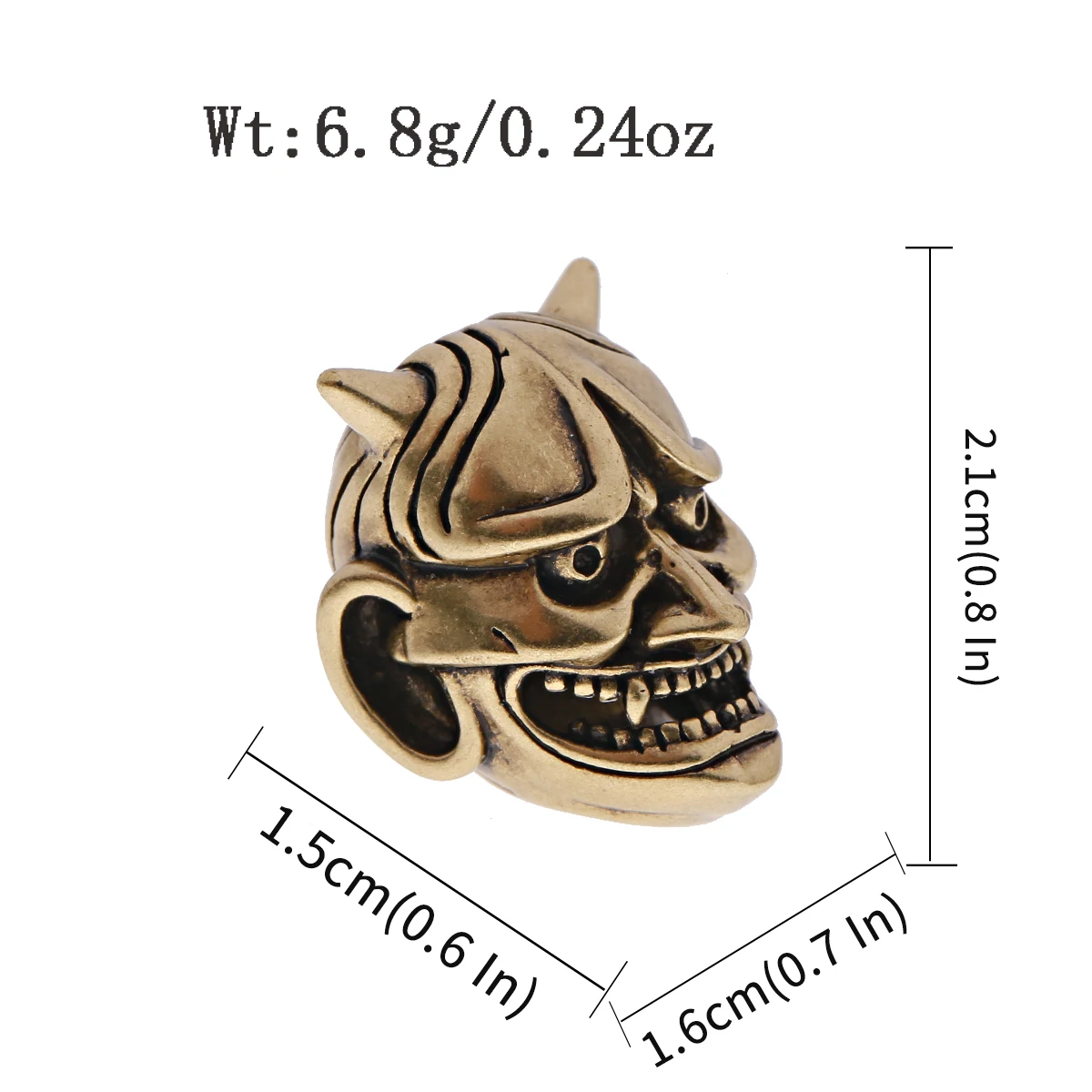 1pcs Long Beard Accessories DIY Craft Skull Bead Making Charm For Jewelry Punk Handmade Spacer Bead Copper Three Color Wholesale image 5