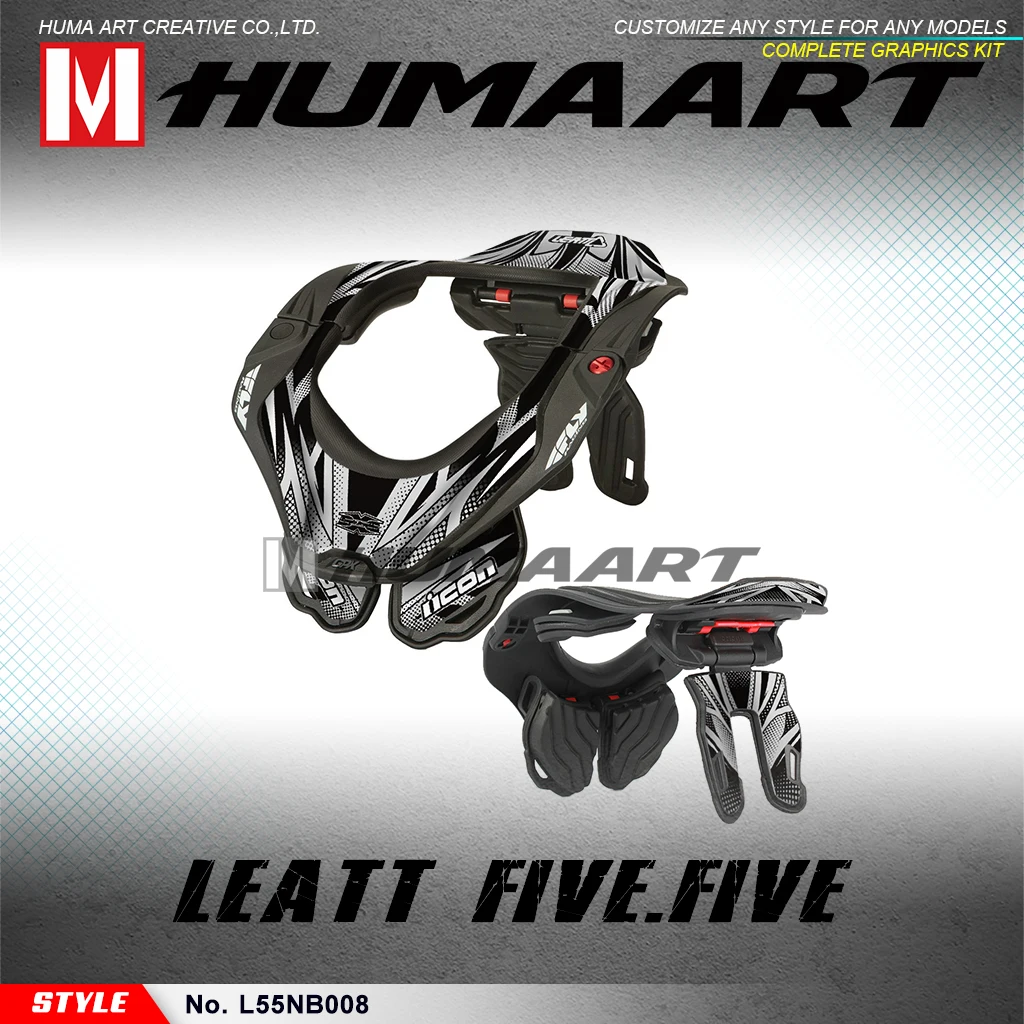 HUMAART Waterproof Neck Brace Sticker  Enduro Racing  Graphics for Leatt Brace 5.5 2012 2013 2014 2015 2016 (Style No.L55NB008)