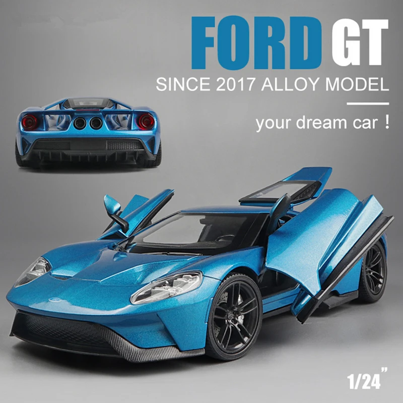 Welly 1:24 Ford GT Alloy Sports Car Model Diecast Metal Toy Vehicle Race Car Model High Simulation Collection Childrens Toy Gift