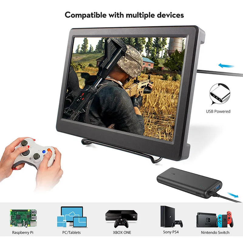 Imagem -02 - Elecrow 10.1 Polegada 2k Ips 2560x1600 Monitor Portátil hd Ips Display Alto-falante Embutido para Raspberry pi Ps4 Xbox Windows