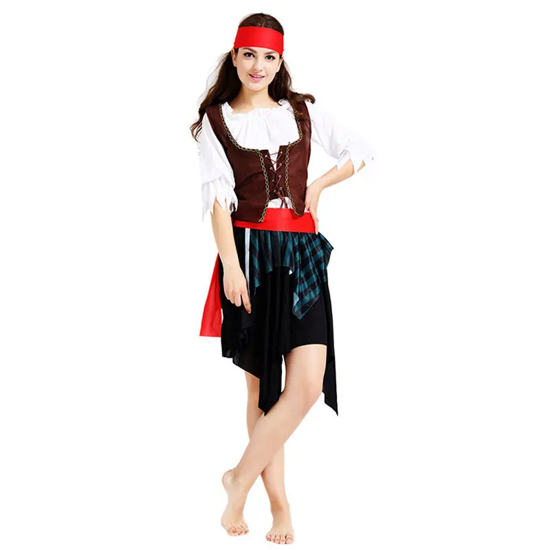 Umorden Halloween Carnival Party Captain Pirate Costumes adulto Fancy Dress Cosplay per donna uomo coppia