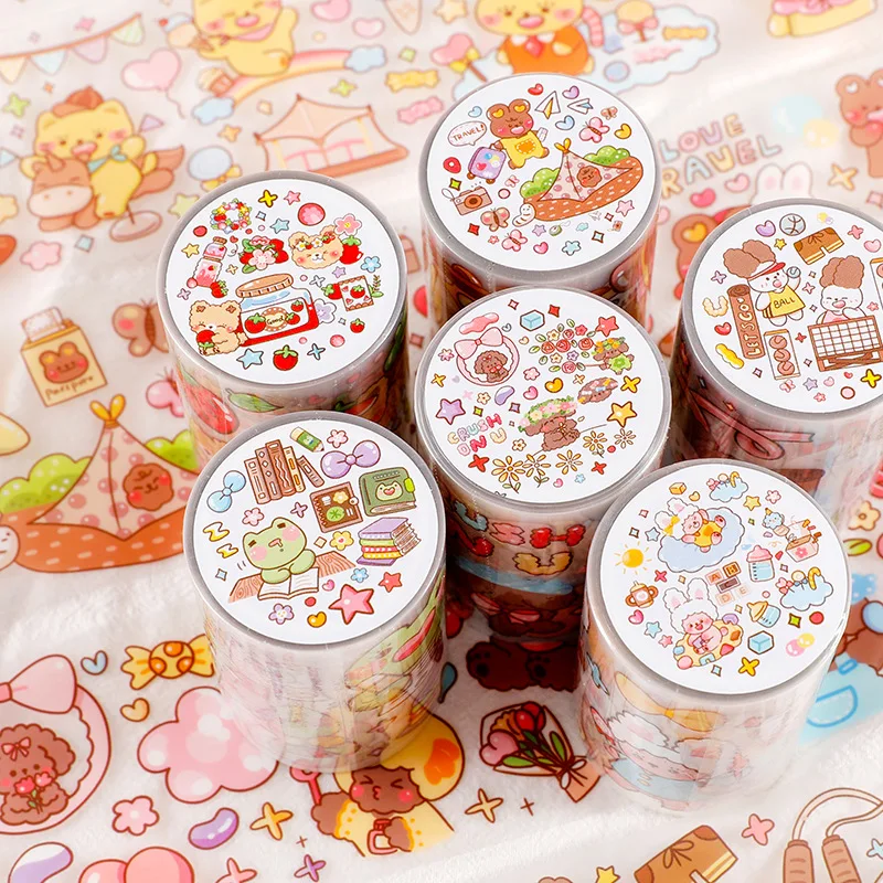 Cute strawberry bear rabbit Washi Tape PET Adhesive Tape DIY Scrapbooking Sticker Label Japanese Stationery Masking tape