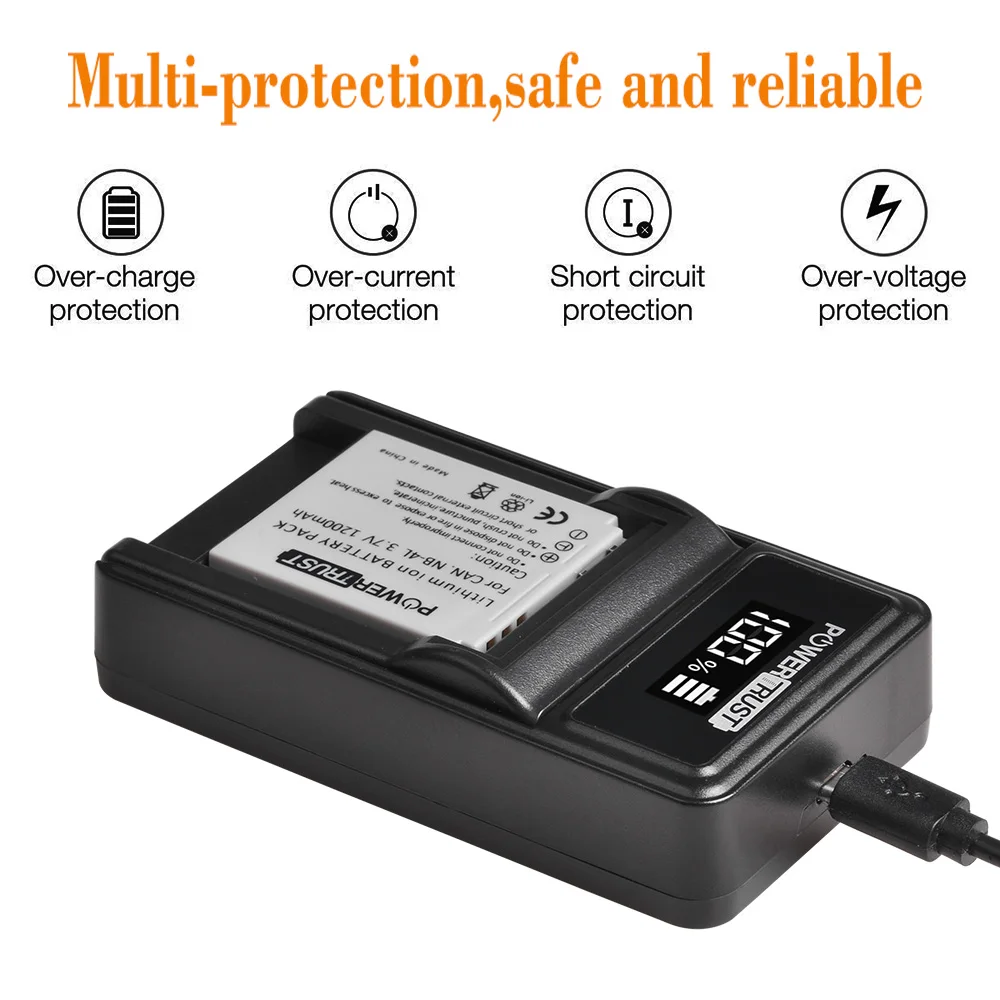 2X1200MAh NB-4L NB4Lแบตเตอรี่ + LED USB ChargerสำหรับCanon PowerShot SD780 คือSD940 คือSD960 คือSD970 คือSD1000 SD1100 คือ