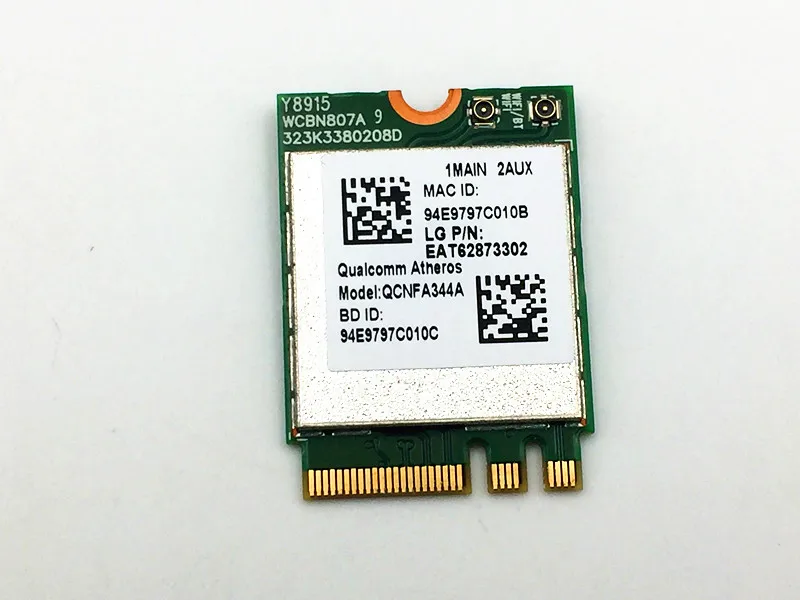 

New Wifi For Bluetooth 4.1 Wireless Cards For Qualcomm Atheros QCNFA344A Dual Band 2.4G/5GHz 802.11ac NGFF M2 433M