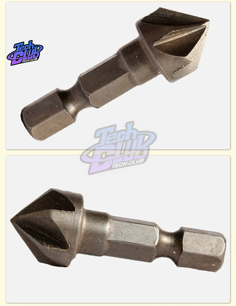 1 pz 90 gradi svasatore trapano smusso Bit 1/4 "codolo esagonale carpenteria lavorazione del legno angolo punto smussato taglio taglierina rimuovere fresa