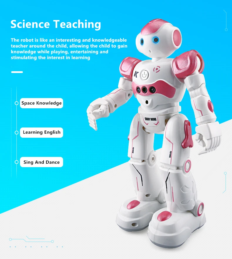 Intelligent Programming Gesture Sensing RC Robot 2.4G Auto Demo Sing Dance With Cool Light Charging Puzzle Remote Control Robot