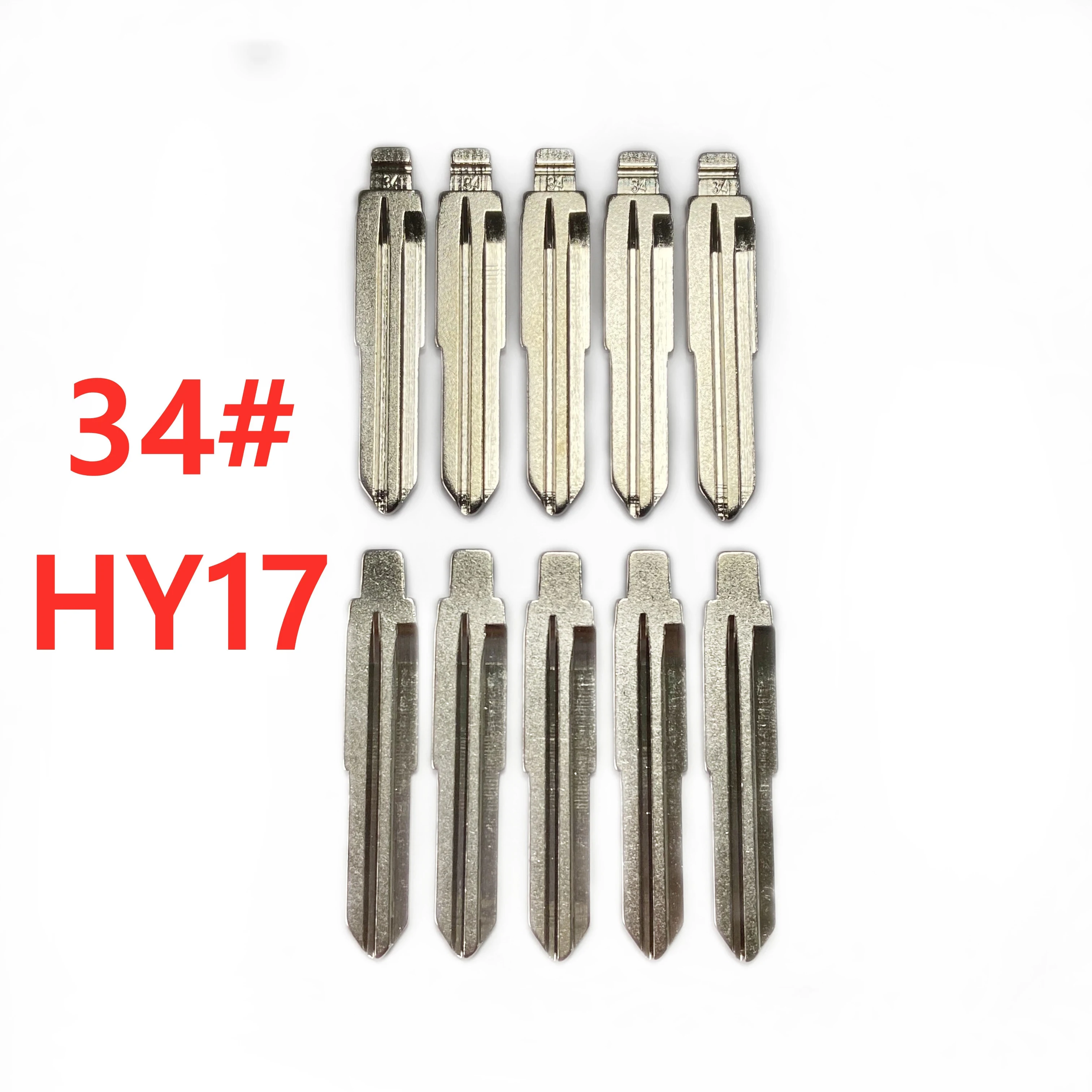 10 pçs/lote #34 lishi hy17 metal em branco sem corte flip kd/vvdi remoto chave lâmina para hyundai accent mistra kia rio m4 chave lâmina