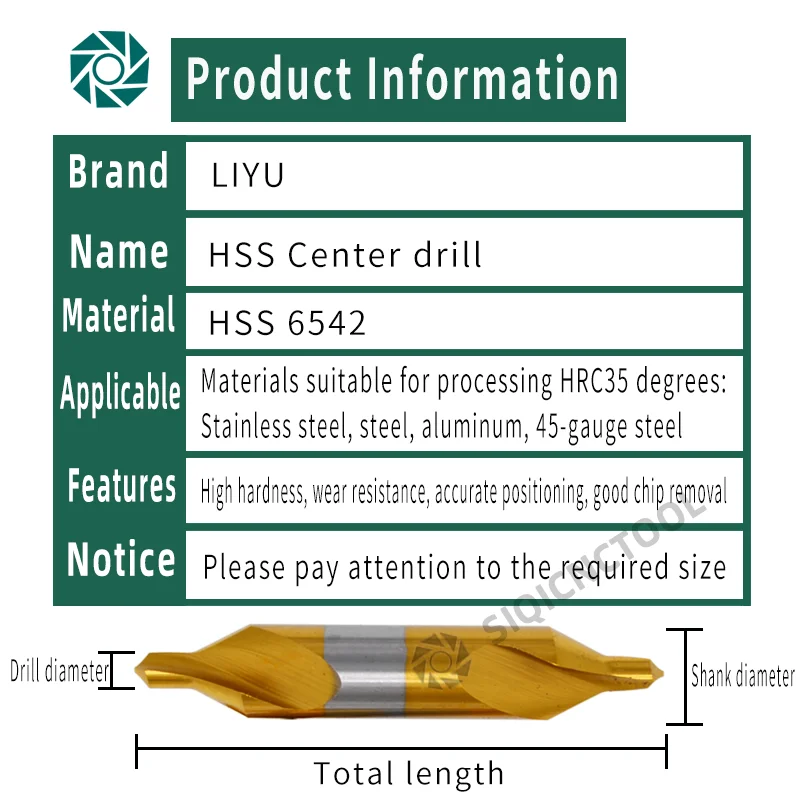 Imagem -03 - Hss-brocas Centrais Combinadas Ti-revestidas 60 Graus Escareadores Ângulo Bit Grupo Broca de Centralização Metal Torno W6542 M35 Pcs 1.05 mm