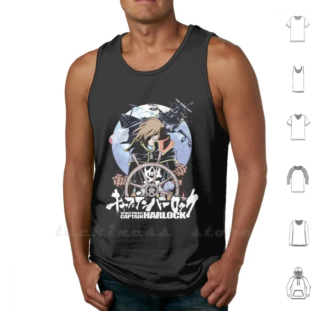 Space Pirate 03 Vest Ringer Cotton Men Women Teenage Harlock Herlock Space Pirate Arcadia Captain Galaxy Express Manga Anime