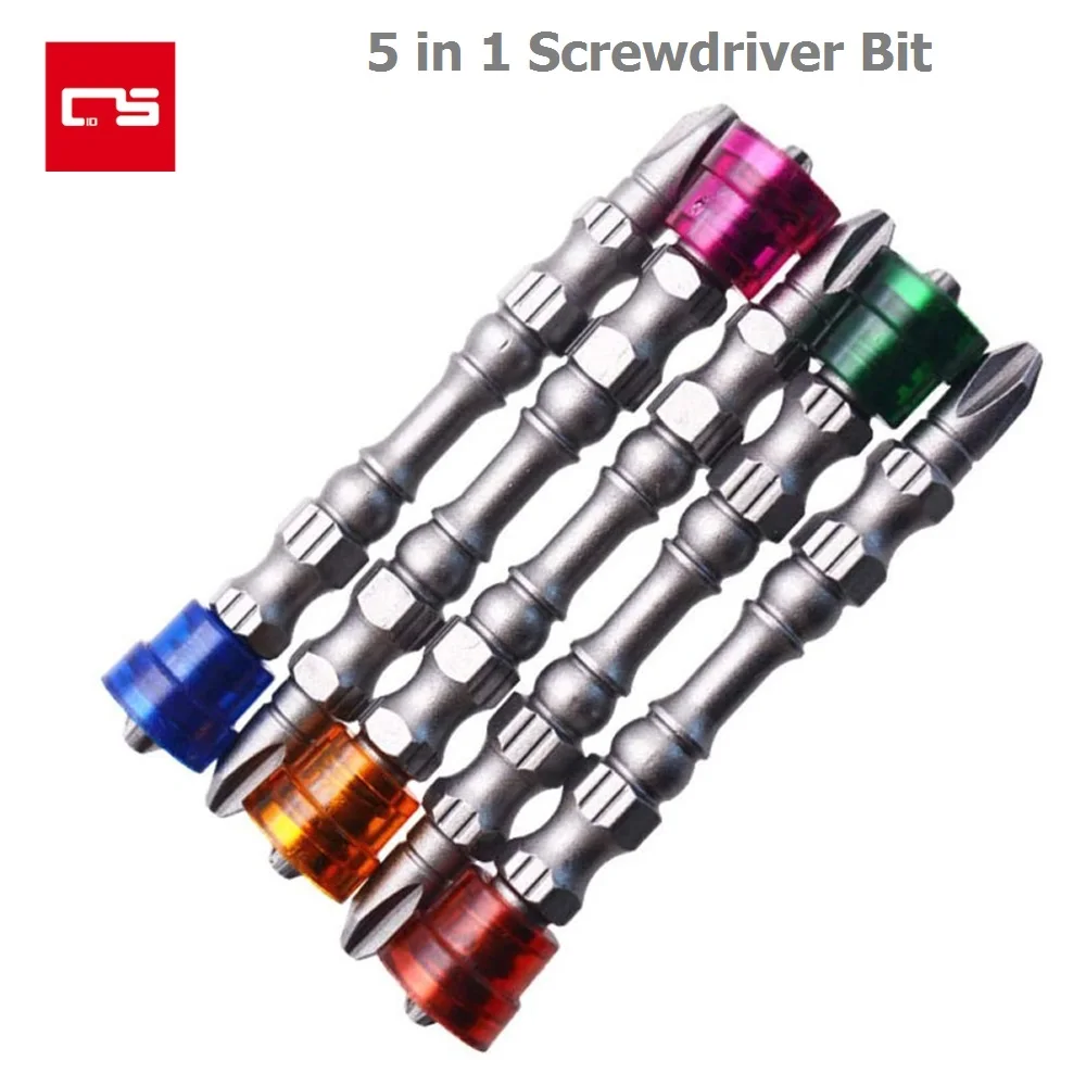 Screwdriver Bit Set Electric Drill Screwdriver Head S2 Steel Magnetic 5.0 Cross ScrewDriver Set Double Head 1/4'' Hex Shank Tool