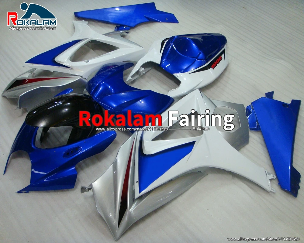 

Body Kit For Suzuki GSXR1000 K7 2007 GSXR-1000 2008 GSX R1000 07 08 Blue White Motorbike Fairing Kit (Injection Molding)