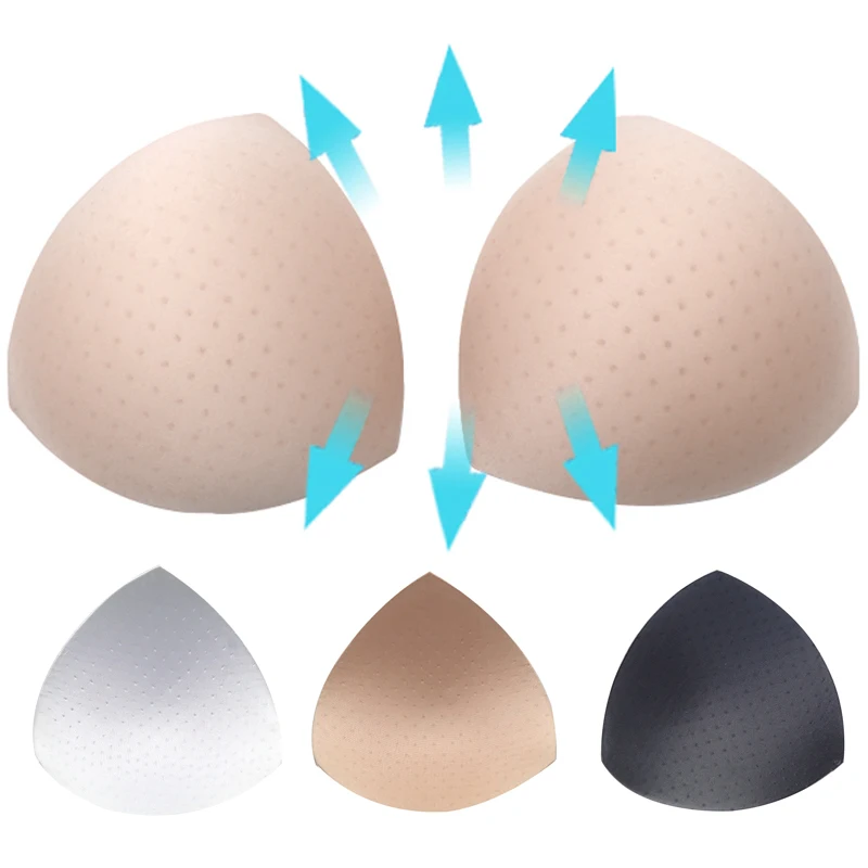 2Pcs 1Pair  Sponge Bra Pads Push Up Breast Enhancer Removeable Bra Padding Inserts Cups for Swimsuit Bikini Padding Breathable