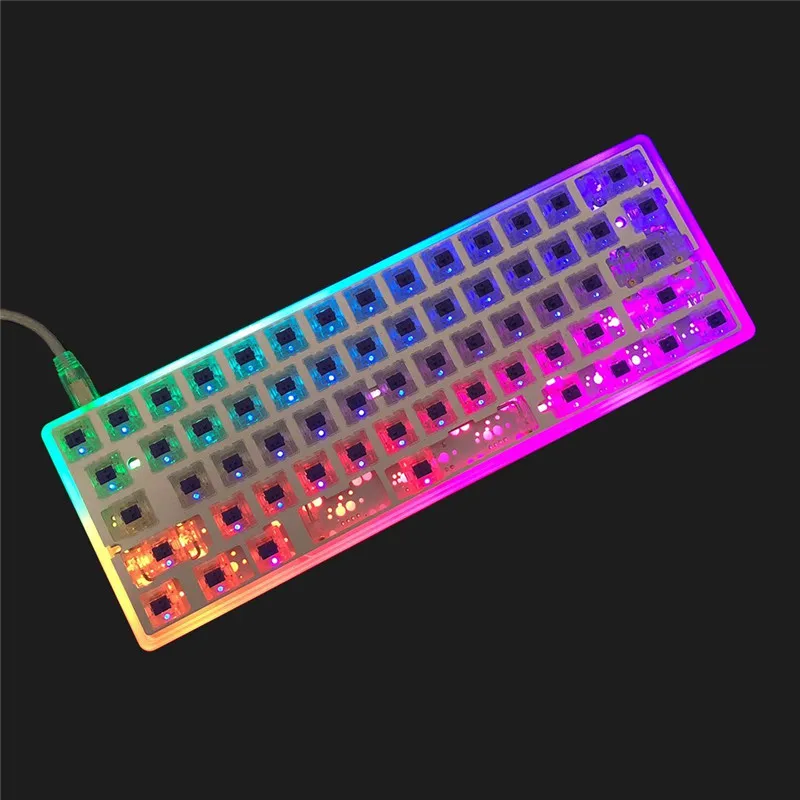 TOFU60 Acrylic Case Frame Thin For GH60 Mechanical Keyboard Case From TOFU 60% Lighting Transparent