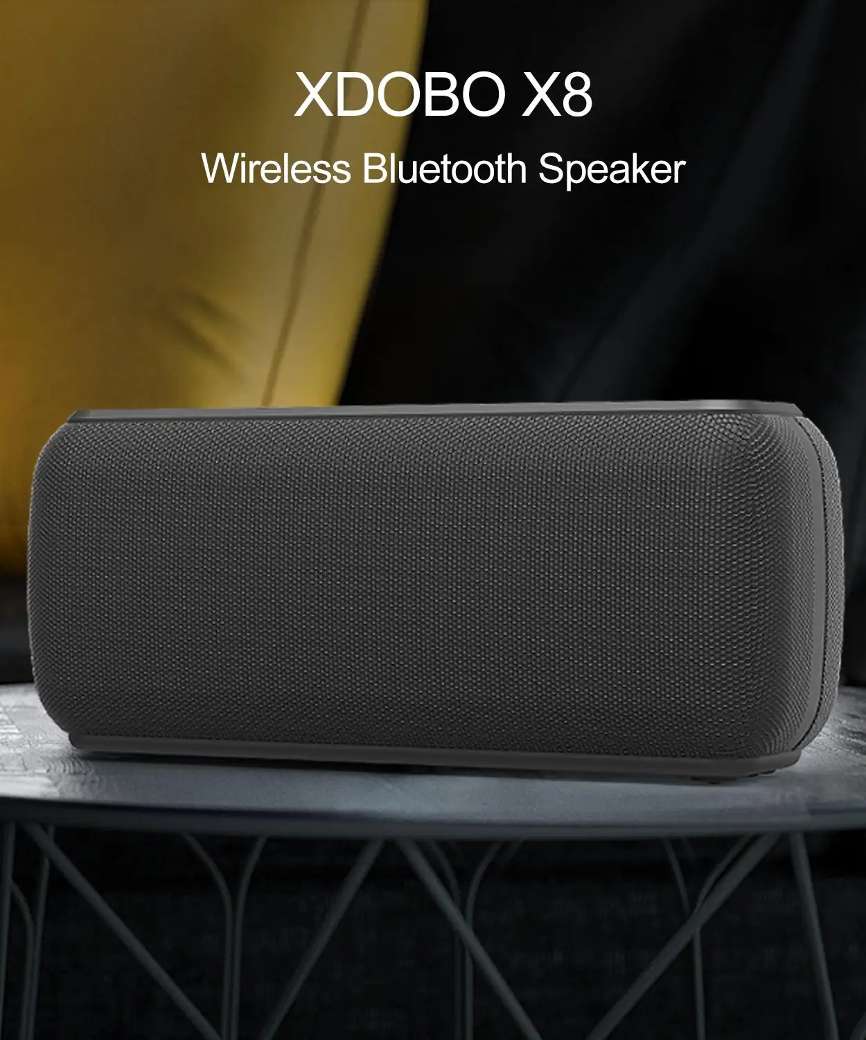 Imagem -05 - Xdobo-alto-falantes Bluetooth sem Fio Portáteis x8 60w Tws Bass com Subwoofer Conexão Ipx5 à Prova Dágua Distância 12m Tempo de Reprodução 15h