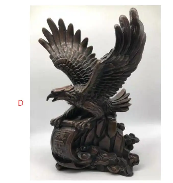 New Pure Copper Fighting Flying Eagle Dapeng Spreading Wings Feng Shui Lucky Office Craft Ornaments