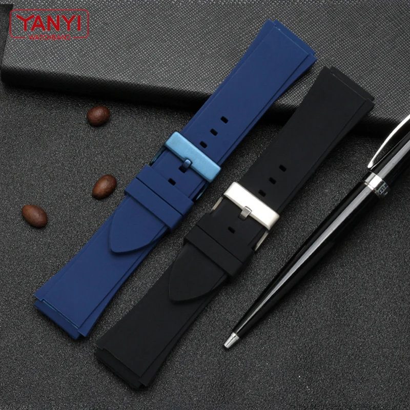 Rubber watchband 22mm Blue color Silicone Rubber bracelet for guess W0247G3 W0040G3 W0040G7 watches band brand sport watch strap