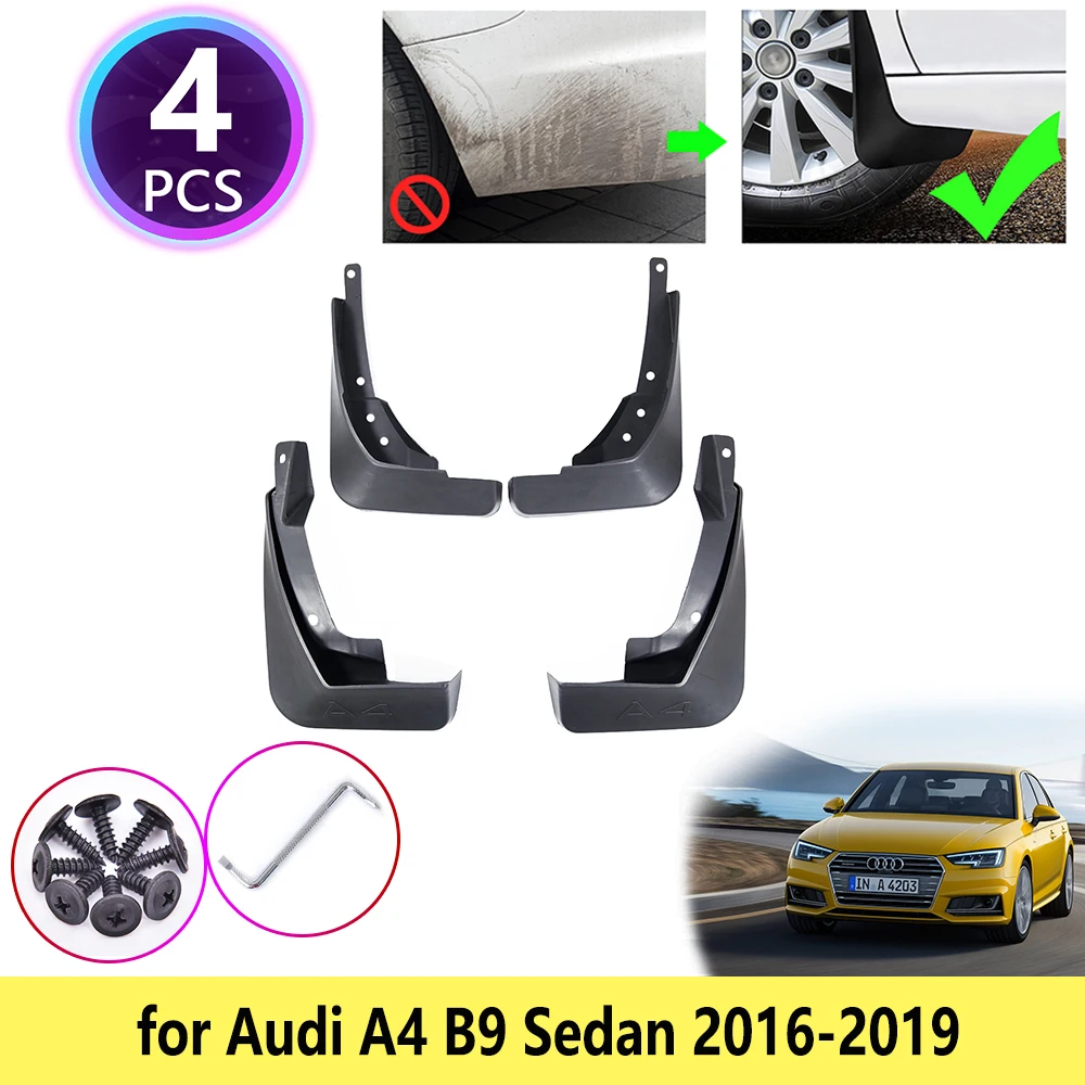 

4PCS for Audi A4 B9 2016 2017 2018 2019 Sedan Mudguards Mudflaps Fender Guards Splash Mud Flaps Front Rear Wheel Car Accessories