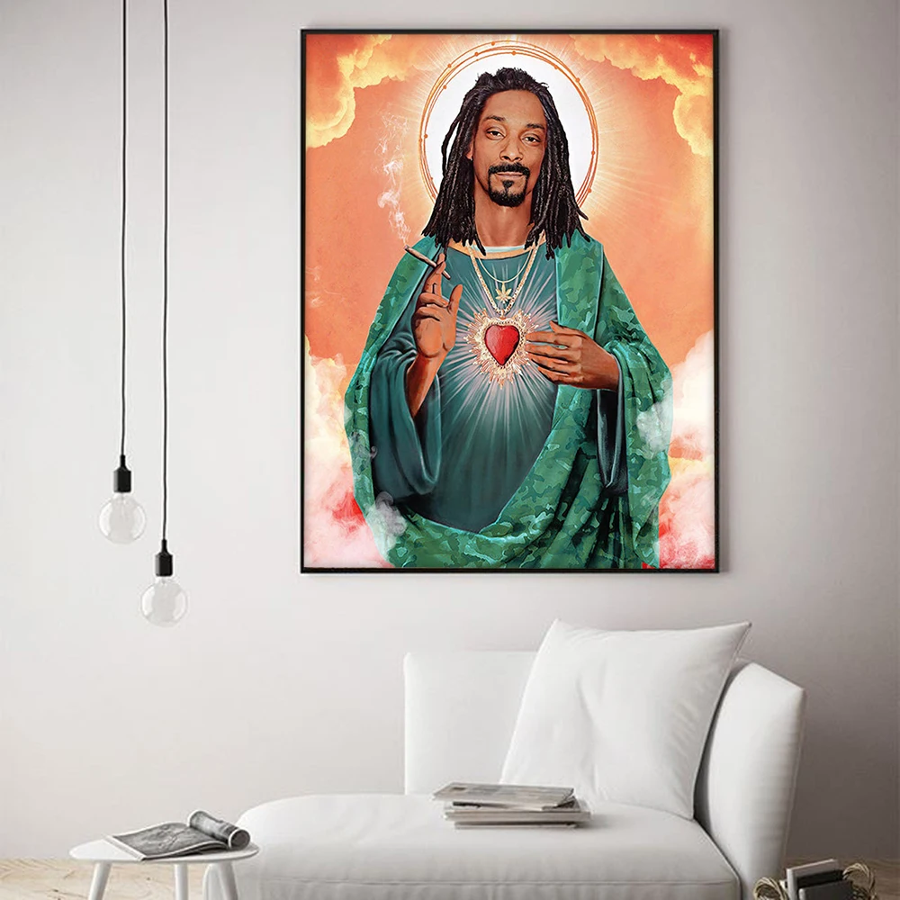 Funny Rap Art Poster African American Saints Gangster Canvas Painting Wall Picture Religious Art Prints Nordic Modern Home Decor