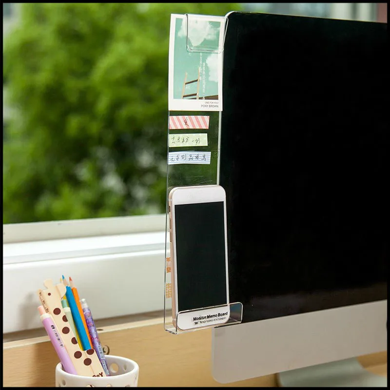 

New Computer Display Screen Sticker Acrylic Adhesive Sticky Notes with Charging Hole Phone Holder Bookmark Message Board