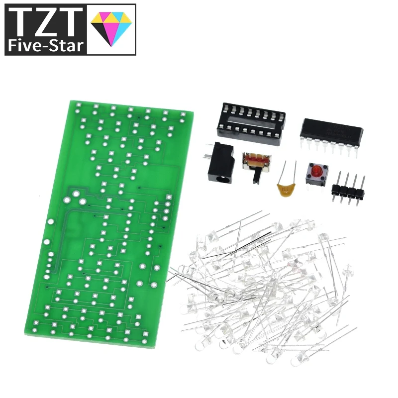 1/3PCS 5V Elektronisches Sanduhr-DIY-Set TZT Elektrische Produktionssets Präzise mit LED-Lampen Doppelschichtplatte 84*40mm – Detail 5