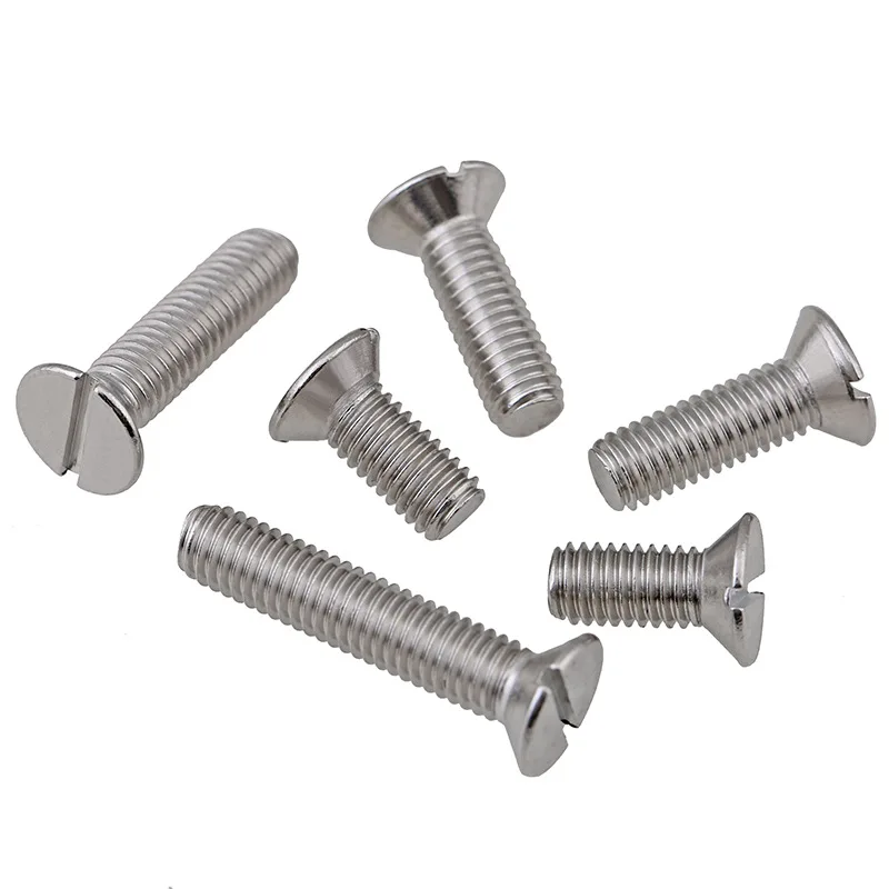 M3 M4 M5 304 stainless steel slotted countersunk head screw slotted flat head screw gb68 30Pcs image 3