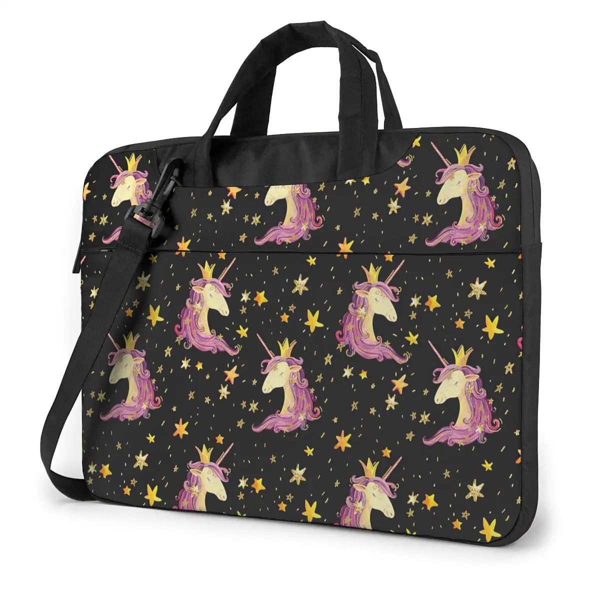 Cute Unicorns And Stars Seamless Pattern Laptop Bag Case Protective Vintage Computer Bag Bicycle Crossbody Laptop Pouch