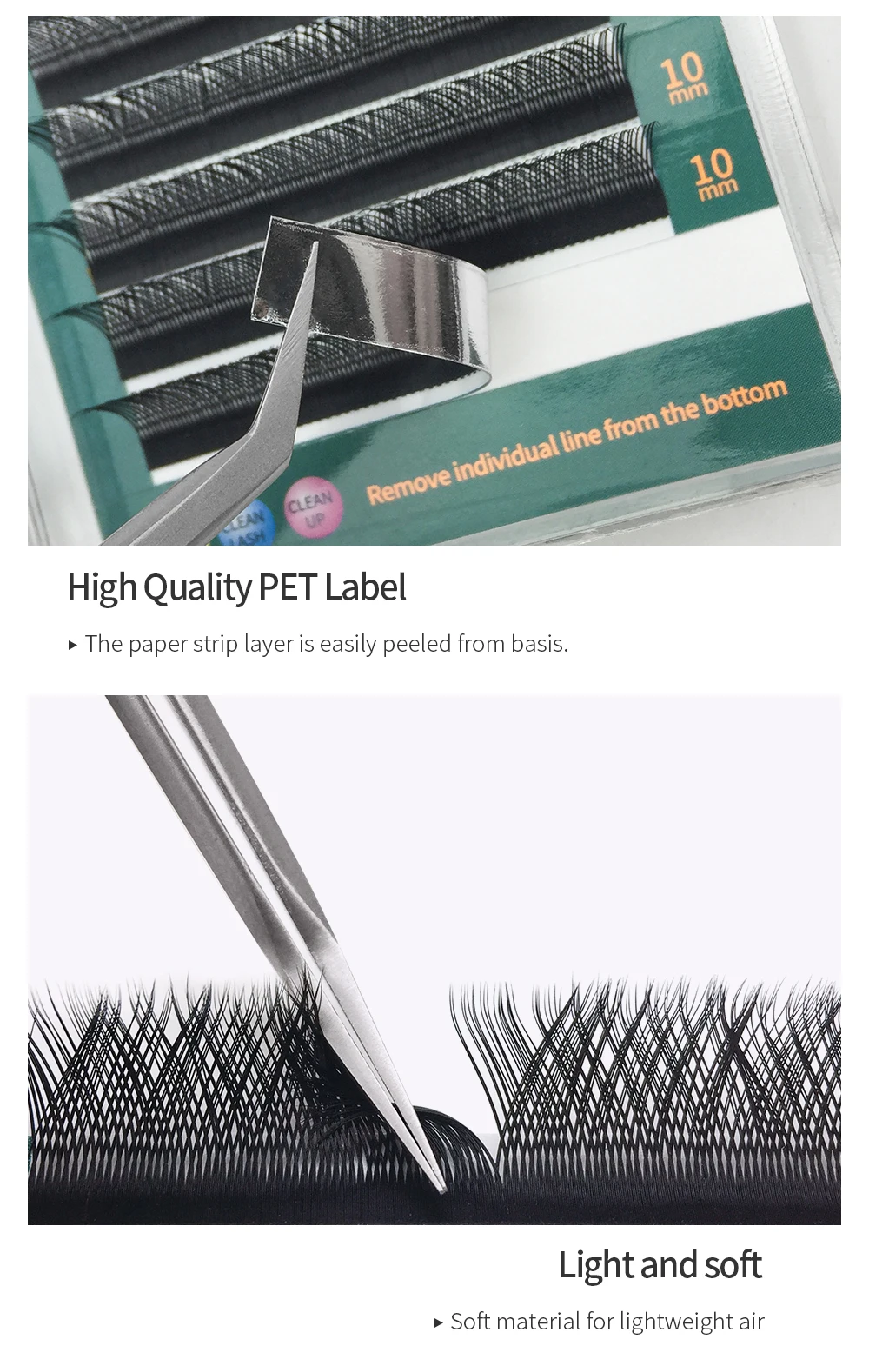 GLAMLASH Farbige Wimpern Y Blau Lila YY-Form Wimpernverlängerung 0,07 C/D Natürliche weiche synthetische Nerzblüte Falsche Wimpern – Detail 6