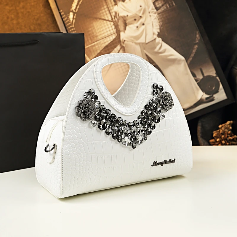 

Spring new fashion dumpling bag diamond-studded cross-body mother handbag cowhide large-capacity one-shoulder female bag