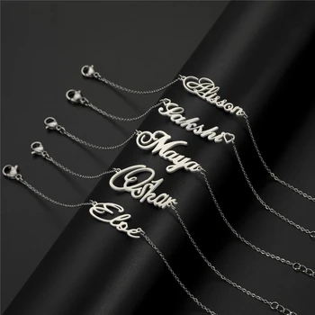 Sipuris nom personnalisé Bracelets avec couronne pour femmes fille en acier inoxydable personnalisé Unique Bracelet bijoux enfants